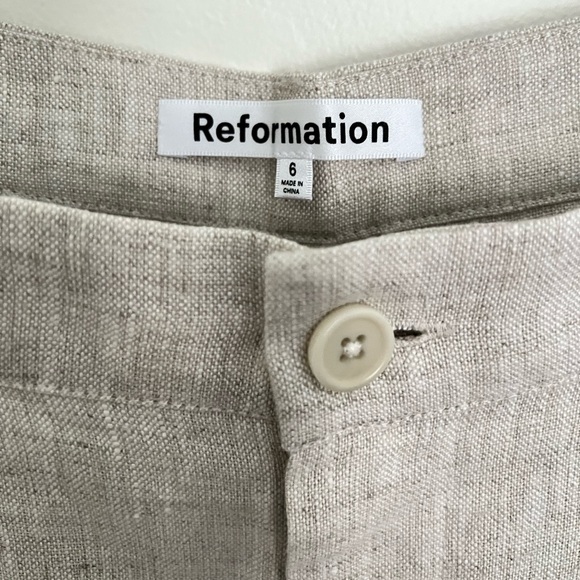 Reformation NWT Olivia Linen Two Piece matching set, 6 Color Oatmeal $278 Retail - Picture 6 of 11